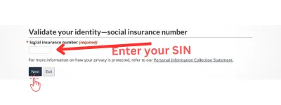 Enter SIN for Registering GST Number