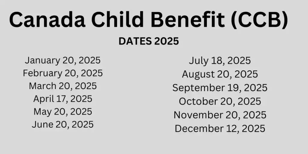 Canada child benefit dates 2025